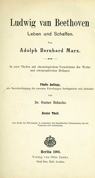 Marx, A.B., Ludwig van Beethoven
