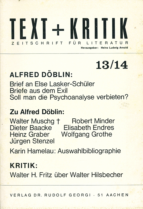 Text + Kritik 13/14 (Döblin) EA