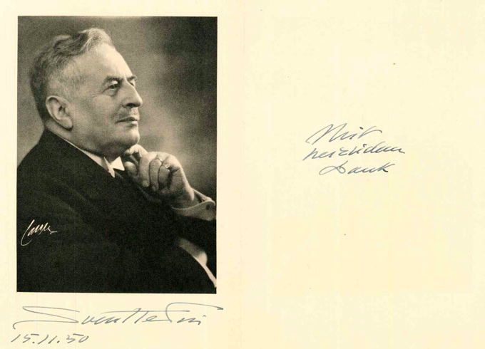 Hedin, Eigenhänd. Grußkarte