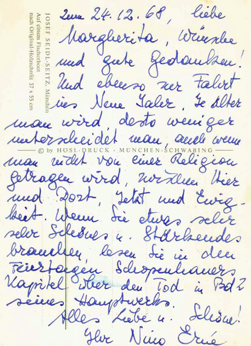 Erné, Eigenhänd. Postkarte