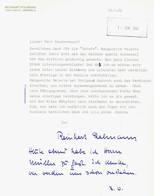 Stahlmann, Maschinenschr. Brief