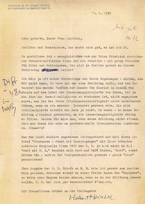 Heintel, Maschinenschr. Brief