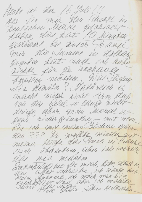 Skriabina, Eigenhänd. Brief