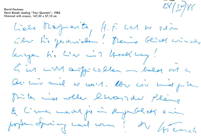 Bienek, Eigenhänd. Postkarte