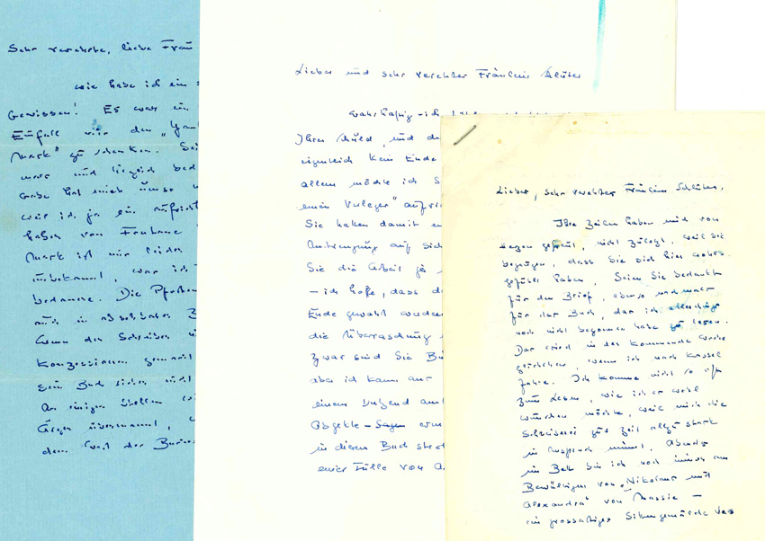 Biehn, Drei eigenhänd. Briefe