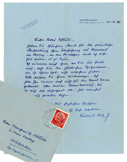 Sieburg, Eigenhänd. Brief