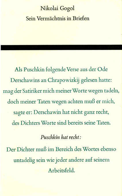 Gogol, Sein Vermächtnis in Briefen