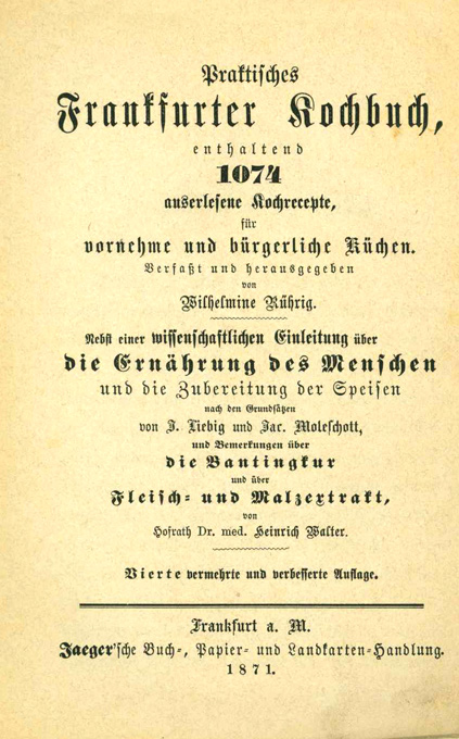 Rührig, Praktisches Frankfurter Kochbuch