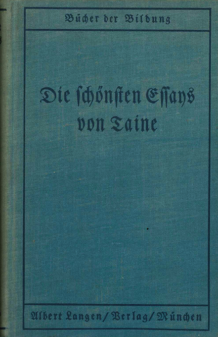 Taine, Die schönsten Essays