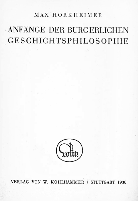 Horkheimer, Anfänge