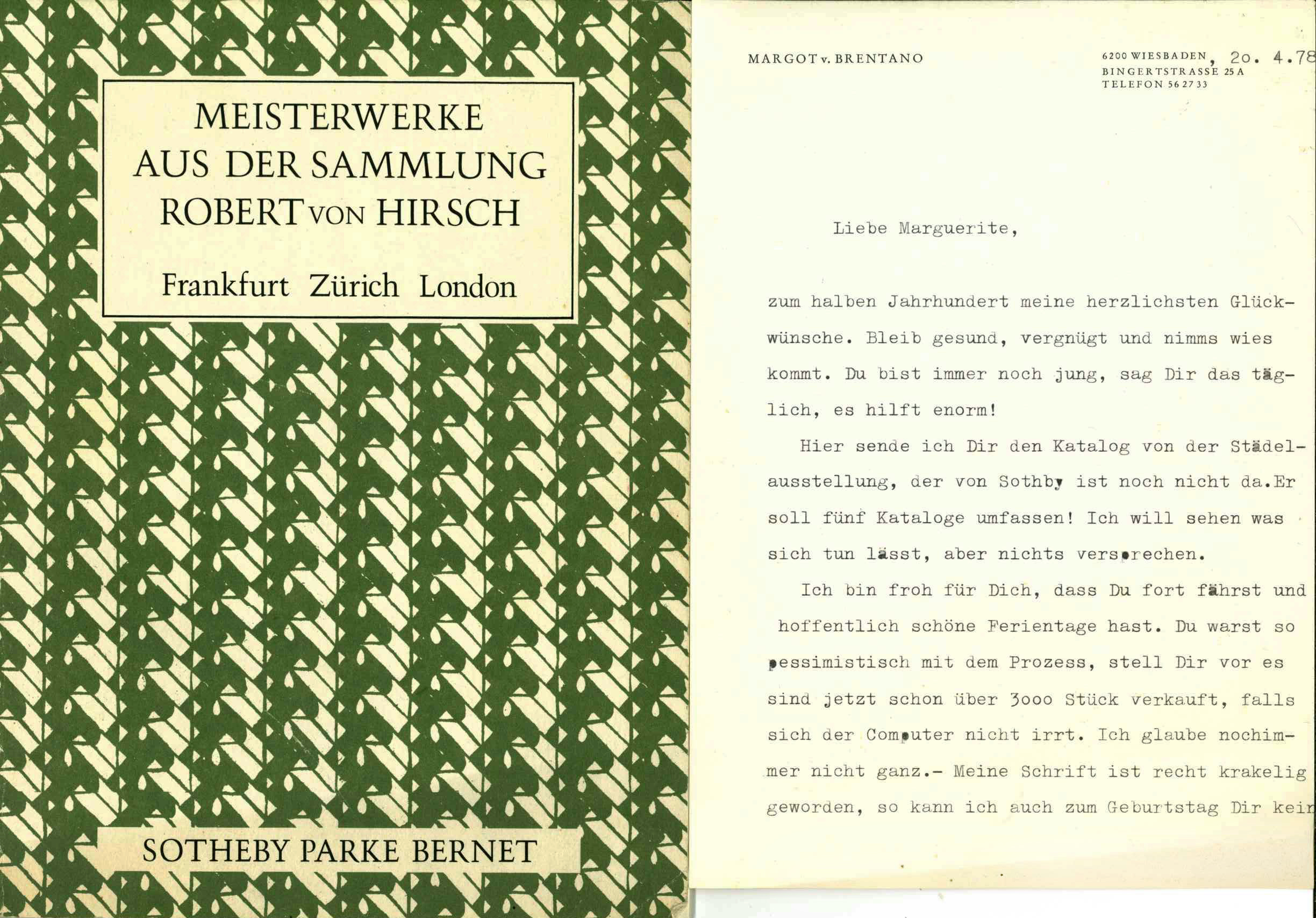 Brentano, M.v., Maschinenschr. Brief