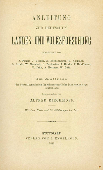 Kirchhoff, Anleitung zur deutschen Landes- u. Volksforschung
