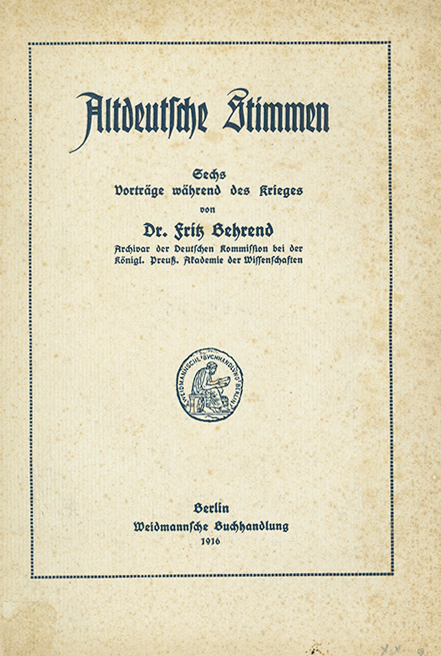 Behrend, Altdeutsche Stimmen