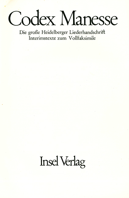 Walther, Codex Manesse