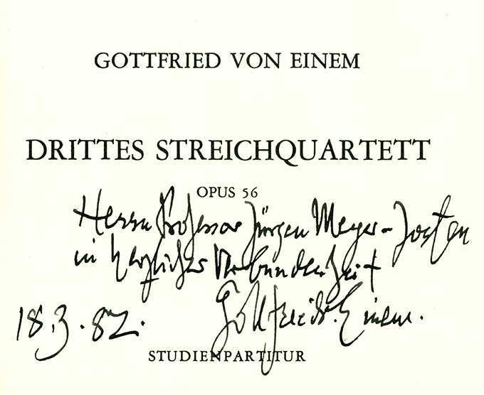 Einem, Drittes Streichquartett