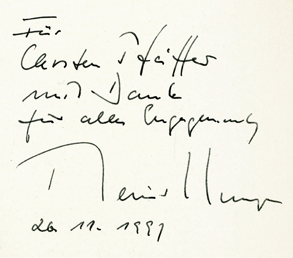 Kunze, R., Deckname "Lyrik" (Widmung)