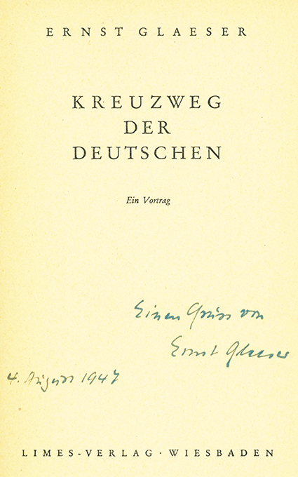 Glaeser, Kreuzweg der Deutschen